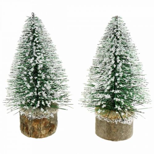 Artikel Juldekoration, decogran, minigran grön snöad H15cm Ø9,5cm 6st