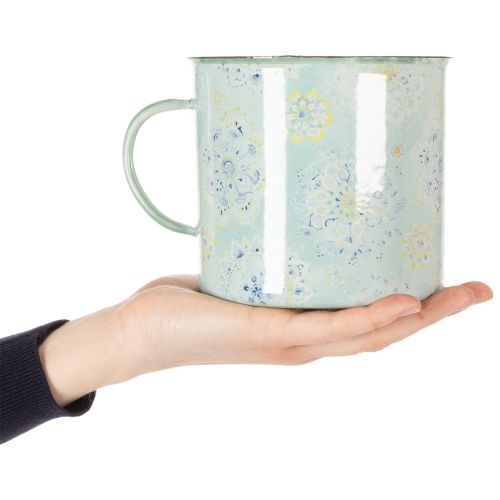 Dekorativ mugg, kruka, mandala, emaljerad, Ø13cm H12cm | Floristik24.se