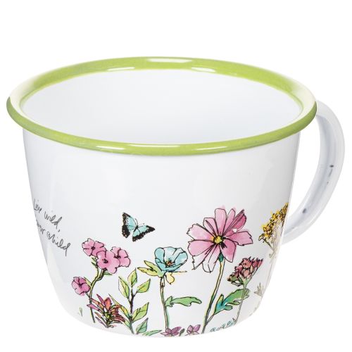 Dekorativ kopp, emaljerad kruka, Ø11cm H8cm köpa | Floristik24.se