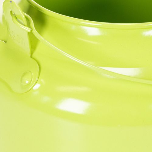 Dekorativ metalltekanna, äppelgrön - blomkruka - Ø20cm H15cm - mångsidig trädgårdsdekoration och presentidé | Floristik24.se
