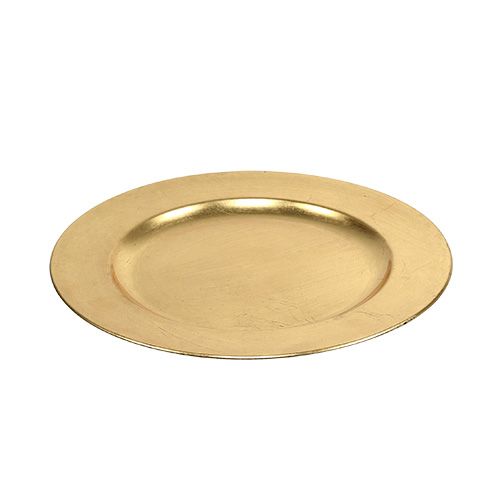Floristik24 Dekorativ tallrik guld Ø28cm