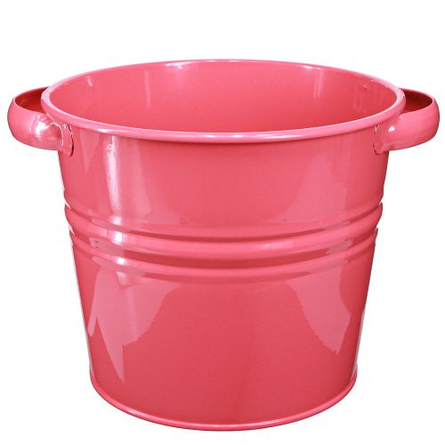 Artikel Dekorativa kruka rosa metall blomkruka handtag 31x26x 21,5cm