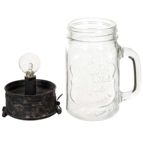 Dekorativt dricksglas med LED-lampa Ø8cm H16cm | Floristik24.se