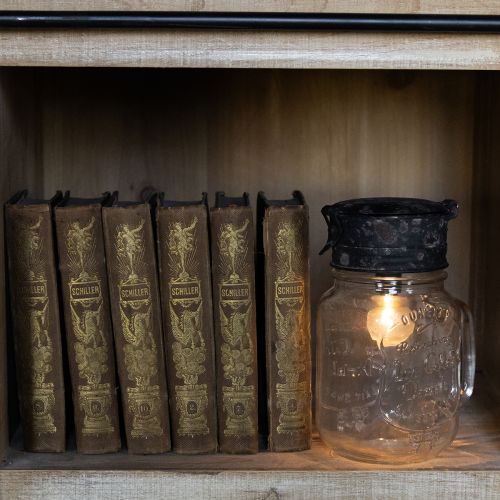 Dekorativt dricksglas med LED-lampa Ø8cm H16cm | Floristik24.se