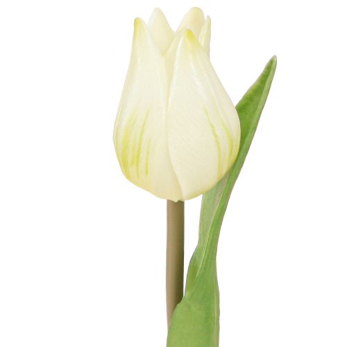 Artikel Dekorativa Tulpaner Konstgjorda Blommor Vit Kräm 20cm 6 st