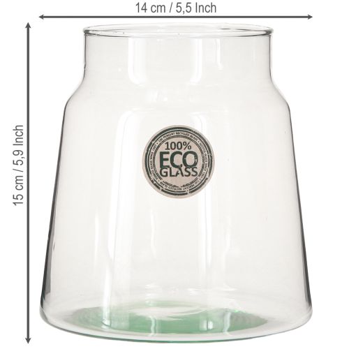Artikel Dekorativ vas glas blomvas transparent Ø14cm H15cm