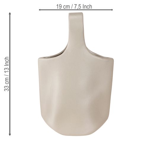 Artikel Dekorativ Vas Keramikväska Shopper Grå 19×4,5×33cm