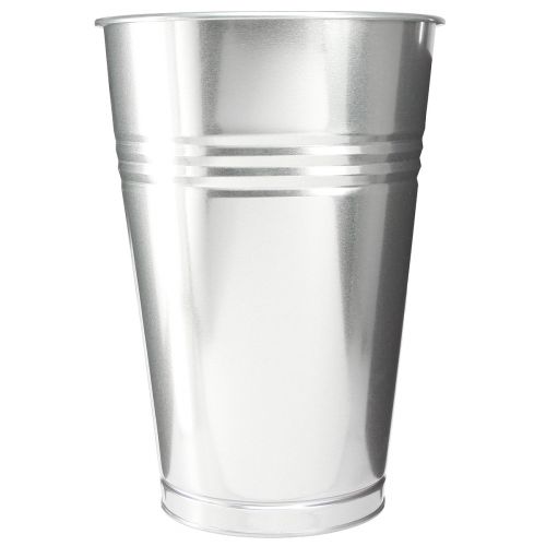 Artikel Dekorativ vas metall konisk hög vas silver H38,5cm 14,5L