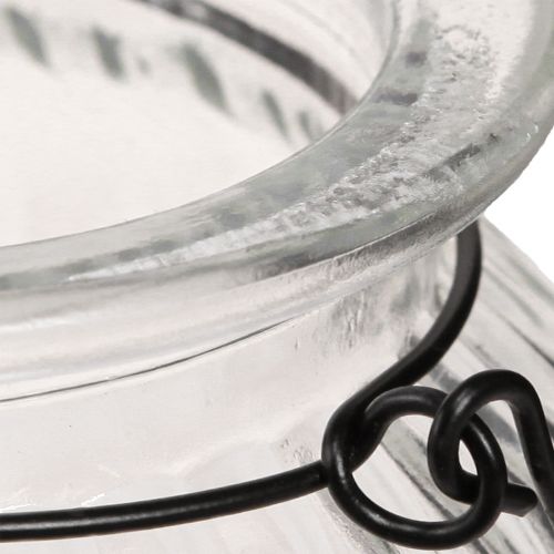 Floristik24 Dekorativ vas retro glaslykta handtag Ø10cm H10cm 2st