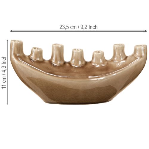 Artikel Dekorativ Vas Båt Keramik Vas Brun 23×8,5cm H11cm