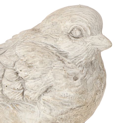Artikel Dekorativ fågelfigur sparv gjuten sten vitkalkad H12,5 cm