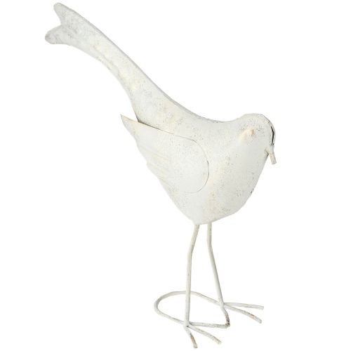 Artikel Dekorativ Fågel Metall Dekorativ Figur Vintage Vitguld 35x32,5cm