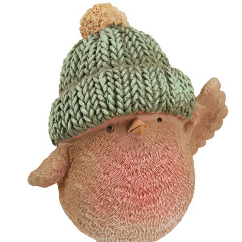 Artikel Dekorfågel med hatt vinterdekoration blågrön H18cm 2 st