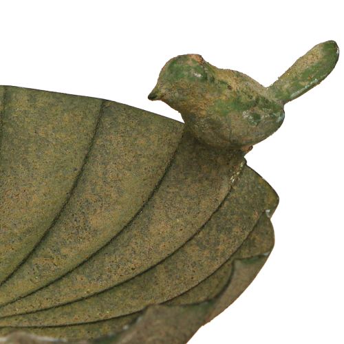 Artikel Dekorativ fågelbadskål Metall Antik Grön Ø16,5cm H34,5cm
