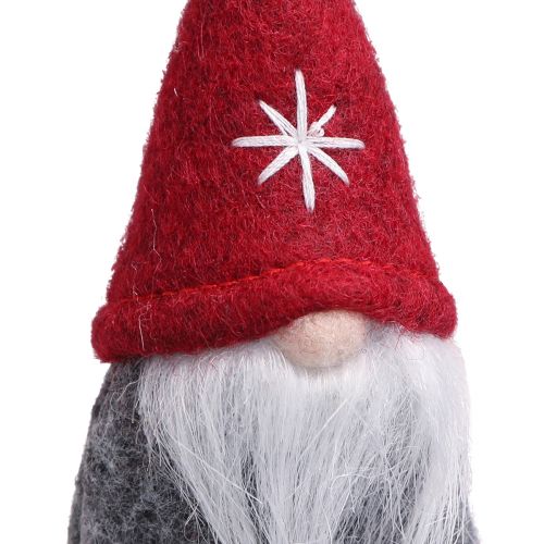 Artikel Dekorativ tomte julgranspynt filt röd grå 5×9cm 6 st