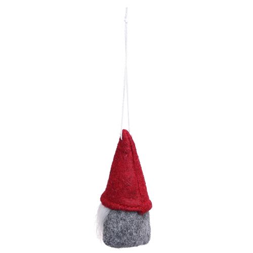Artikel Dekorativ tomte julgranspynt filt röd grå 5×9cm 6 st