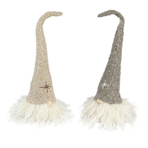 Artikel Dekorativ tomtehatt av filt bordsdekoration brun beige H28cm 2 st