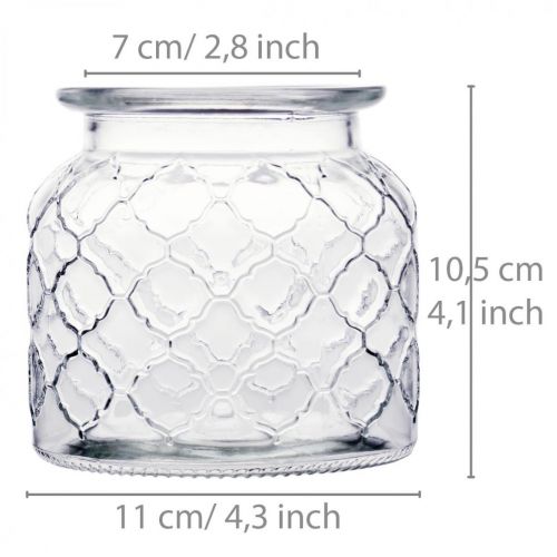 Floristik24 Dekorativt lykta diamantmönster, glaskärl, glasvas, ljusdekoration 2st