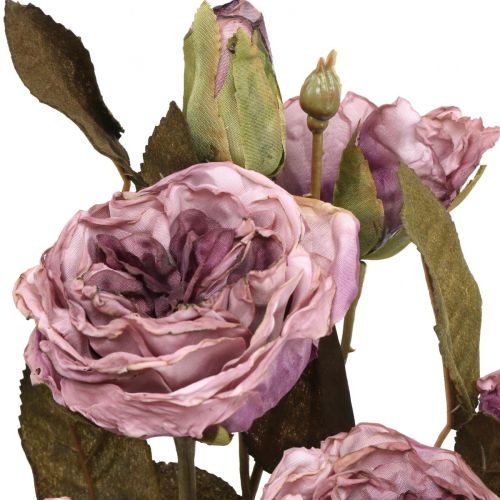 Artikel Deco rosbukett konstgjorda blommor rosbukett violett 45cm 3st