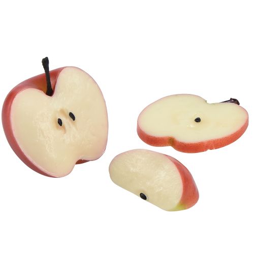 Artikel Dekorativa äpplen konstgjord frukt i bitar 6-7cm 10 stycken