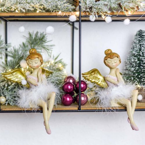 Floristik24 Dekorativ ballerina ängelkant sits Ø11,5 H15cm 2st