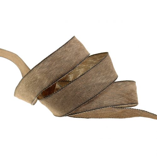 Floristik24 Dekorband brunt 25mm 20m