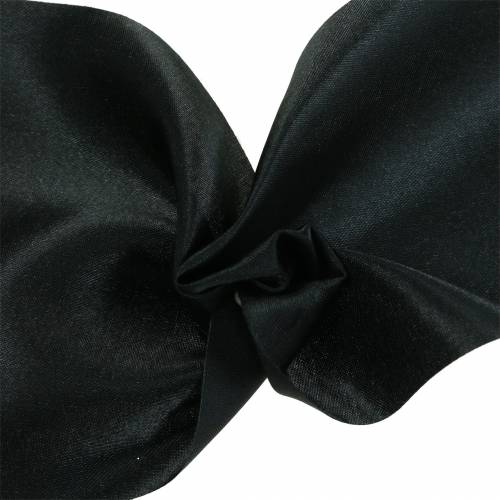 Floristik24 Satin bordsband svart 100mm 15m