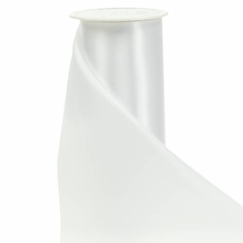 Floristik24 Satinband bordsband vit 200mm 10m