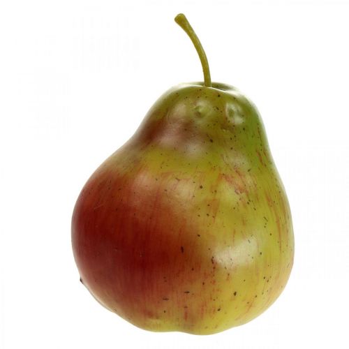Deco päron grön röd, deco frukt, matdocka 11cm