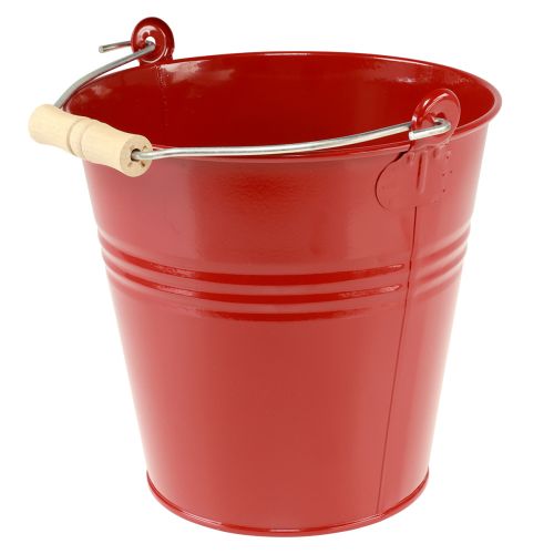 Artikel Dekorativ hink metallkruka röd Ø22cm H21,5cm 6L