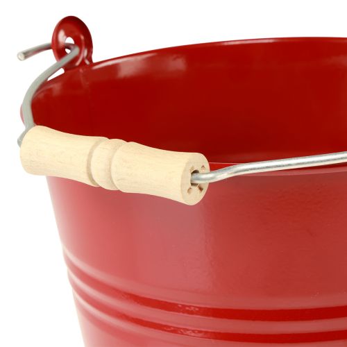 Artikel Dekorativ hink metallkruka röd Ø22cm H21,5cm 6L