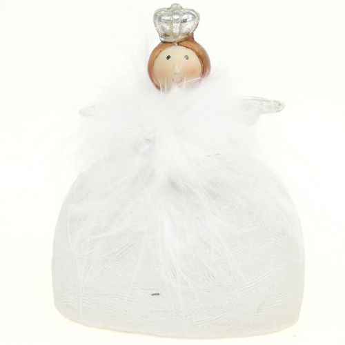 Floristik24 Deco ängelvit, silver 15,5 cm 2st