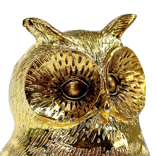 Floristik24 Dekorativ uggla guld, blank 12cm 4st