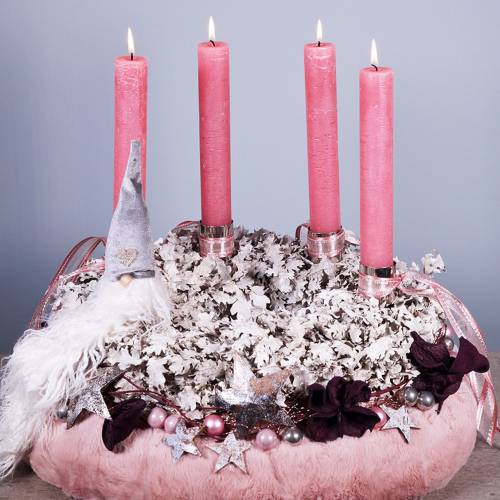 Floristik24 Dekorativ pälsband rosa 15 cm x 200 cm