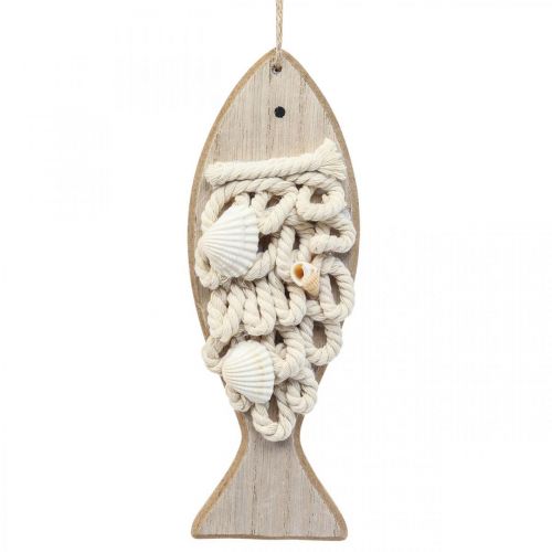Deco fiskhänge träfisk maritim dekoration trä 6,5×19,5cm