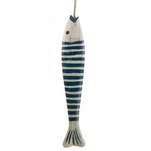 Deco fisk trä Träfisk att hänga upp Mörkblå H57,5cm