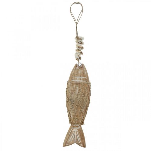 Artikel Deco fisk, träfisk Deco, fiskhänge trä 21cm