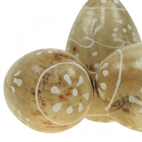 Floristik24 Träägg, dekorativa ägg, påskägg av mangoträ 8×5cm 6 st