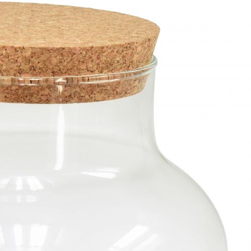 Floristik24 Dekorativ glasvas med korkar, klart korkglas, diameter 18 cm, höjd 20,5 cm