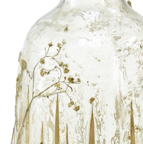Floristik24 Dekorativ glasvas med äkta gypsophila dekor Ø9,5cm H18cm