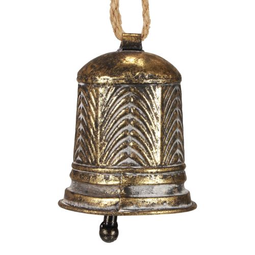 Floristik24 Dekorativ metallklocka, julklockadekoration gyllene aniklook Ø10,5cm×13cm