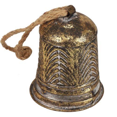 Floristik24 Dekorativ metallklocka, julklockadekoration gyllene aniklook Ø10,5cm×13cm