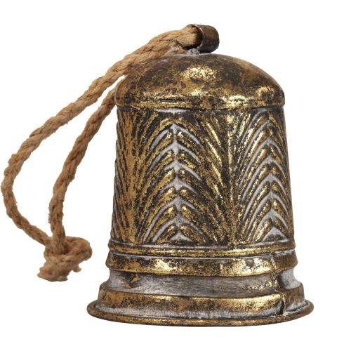 Floristik24 Dekorativ metallklocka, julklockadekoration gyllene aniklook Ø10,5cm×13cm