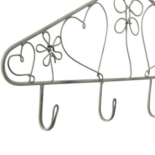 Floristik24 Dekorativ krokställ klädhängare med krokar vintage grå 40×23cm