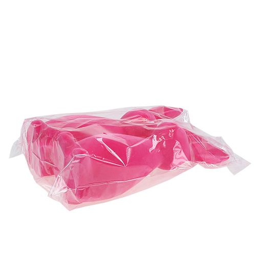 Floristik24 Dekorativ kanin flockad rosa 30cm 2st