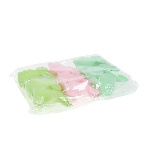 Floristik24 Dekorativ kaninpastell blandad 9,5 cm 9p