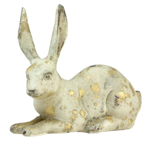 Artikel Dekorativa kaniner sitter stående vitguld H12,5x16,5cm 2st