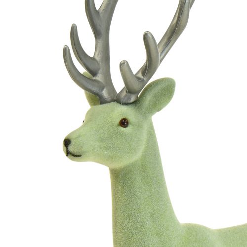 Artikel Dekorativ hjortren dekorativ figur julgrön grå H37cm