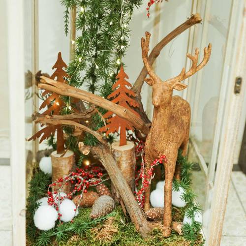 Floristik24 Deco hjort bark look H32cm