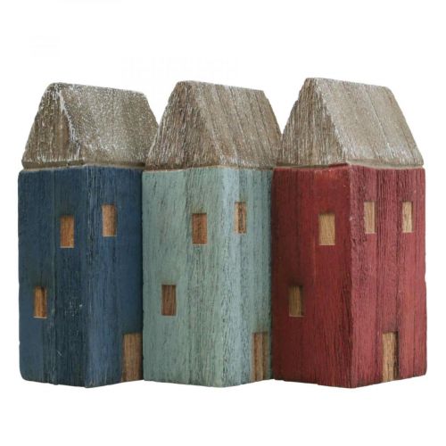 Floristik24 Deco Trähus Shabby Chic Maritime Deco H14cm 3st